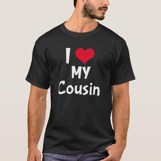 Ik hou van mijn neef Geweldige met groot rood hart T-shirt (Voorkant)