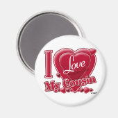 Ik hou van mijn neef rood - hart magneet (Voorkant / Achterkant)