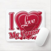 Ik hou van mijn neef rood - hart muismat (Met muis)