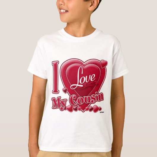 Ik hou van mijn neef rood - hart t-shirt (Voorkant)