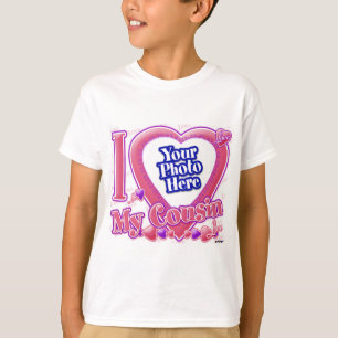 Ik hou van mijn neef roze/paars - foto t-shirt