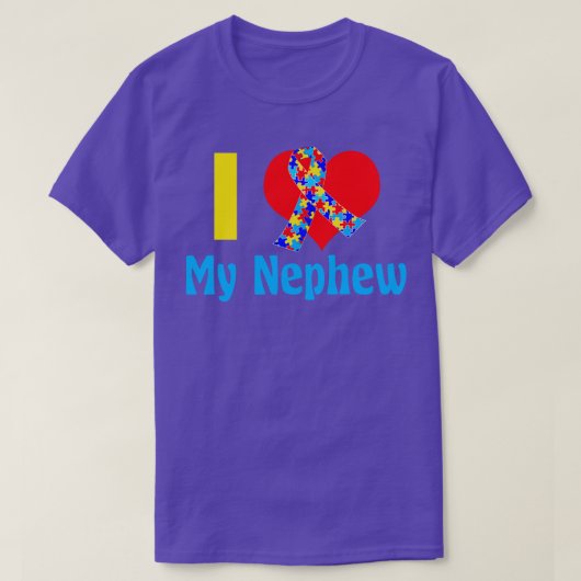 Ik hou van mijn Nephew autisme T-shirt (Design voorkant)