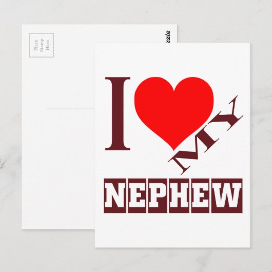 Ik hou van mijn Nephew. Briefkaart (Voorkant / Achterkant)