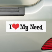 Ik hou van mijn nerd bumpersticker (Op auto)