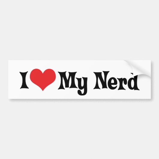 Ik hou van mijn nerd bumpersticker (Voorkant)