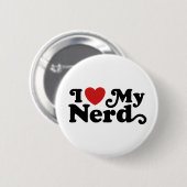 Ik hou van mijn nerd ronde button 5,7 cm (Voorkant /achterkant)