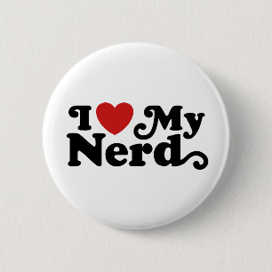 Ik hou van mijn nerd ronde button 5,7 cm