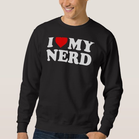 Ik hou van mijn nerd rood hart trui (Voorkant)