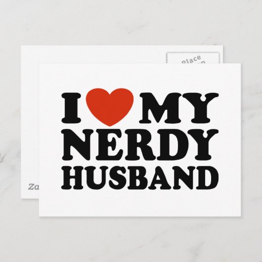 Ik hou van mijn nerdy Husband Briefkaart (Voorkant / Achterkant)