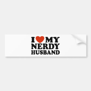 Ik hou van mijn nerdy Husband Bumpersticker