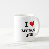 Ik hou van mijn neus baan koffiemok (Voorkant rechts)