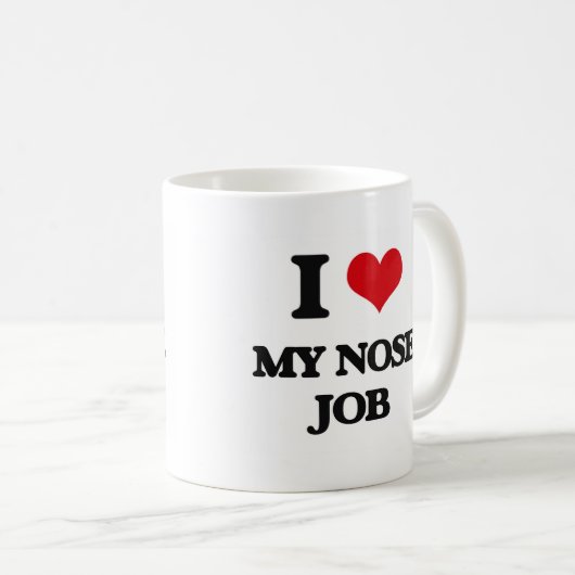 Ik hou van mijn neus baan koffiemok (Voorkant rechts)