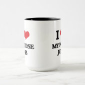 Ik hou van mijn neus baan mok (Midden)