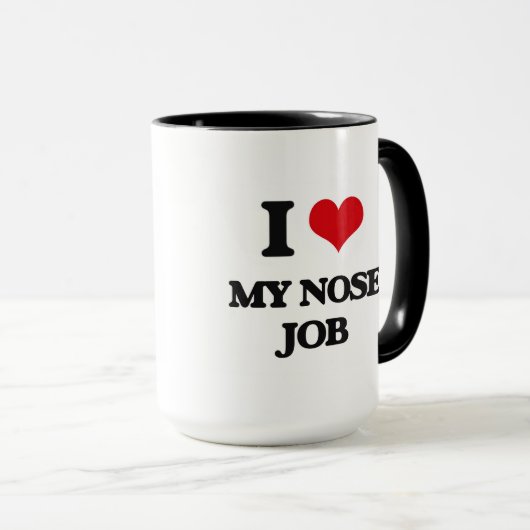 Ik hou van mijn neus baan mok (Voorkant rechts)