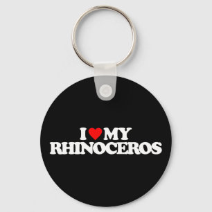 IK HOU VAN MIJN NEUSHOORN SLEUTELHANGER