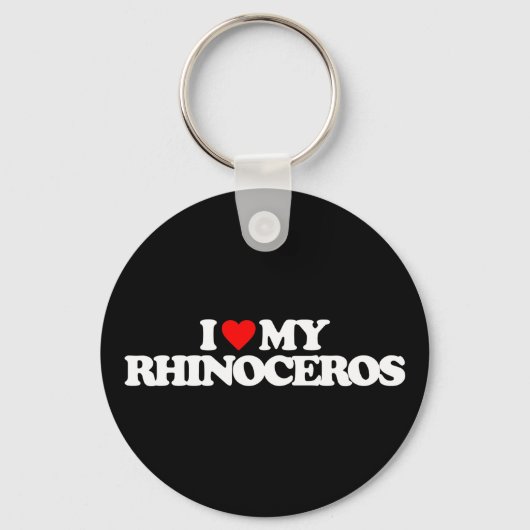 IK HOU VAN MIJN NEUSHOORN SLEUTELHANGER (Voorkant)