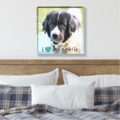 Ik hou van mijn Newfie Newfoundland Black Border Canvas Afdruk (Insitu (Slaapkamer))