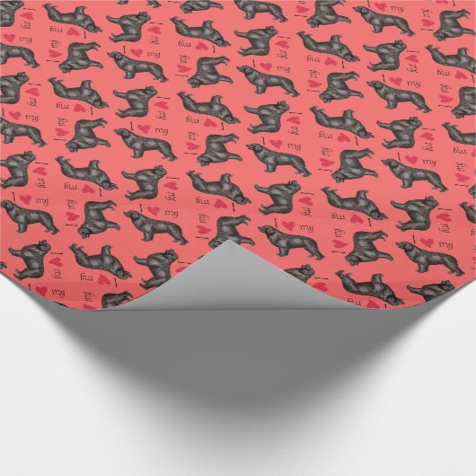 Ik hou van mijn Newfoundland Cadeaupapier (Hoek)