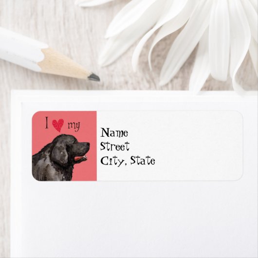 Ik hou van mijn Newfoundland Etiket (Insitu)