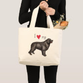 Ik hou van mijn Newfoundland Grote Tote Bag (Voorkant (product))