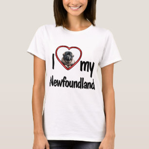 Ik hou van mijn Newfoundland-hond Liefhebber Rode  T-shirt