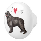 Ik hou van mijn Newfoundland Keramische Knop (Rechts)