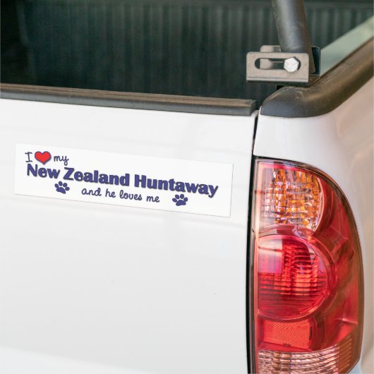 Ik hou van mijn Nieuw-Zeelandse jachthaven (Mannel Bumpersticker (Op Truck)
