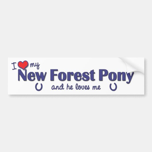 Ik hou van mijn nieuwe Pony in het bos (mannelijke Bumpersticker (Voorkant)
