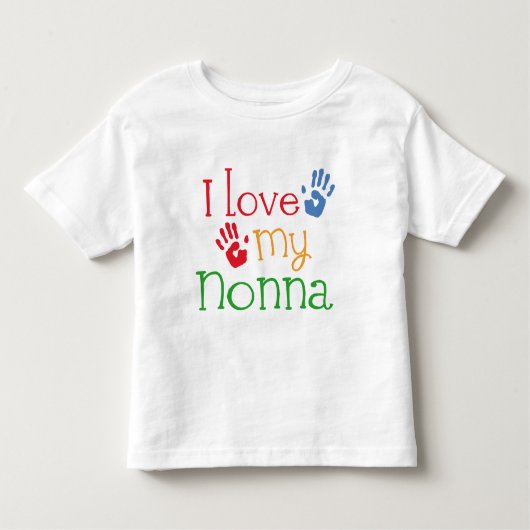 Ik hou van mijn Nonna handafdrukken Kinder Shirts (Voorkant)