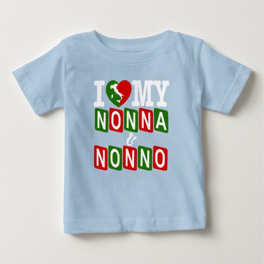 Ik hou van mijn Nonna & Nonno Baby T-shirt (Voorkant)