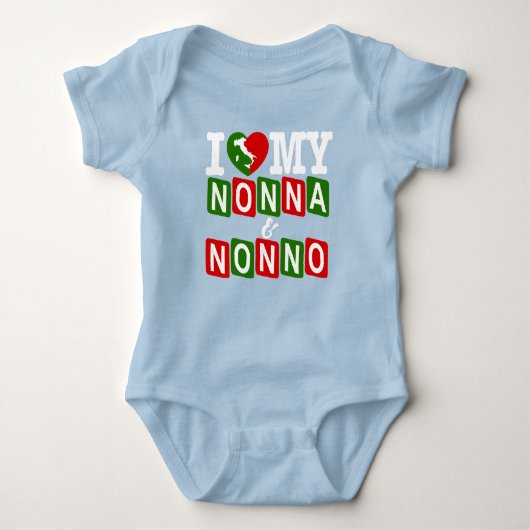 Ik hou van mijn Nonna & Nonno Baby T-shirt (Voorkant)