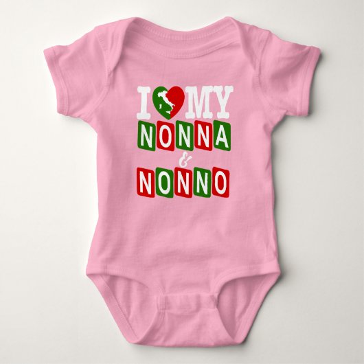 Ik hou van mijn Nonna & Nonno Baby T-shirt (Voorkant)