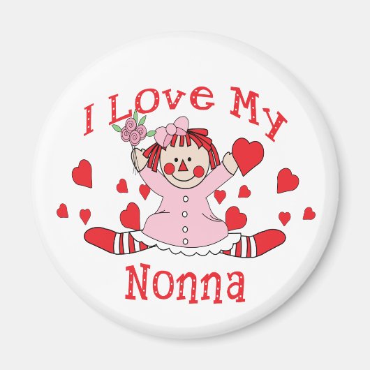 Ik hou van mijn nonna Rag Doll & Hearts Magneet (Voorkant)