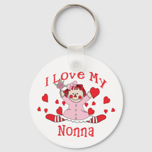 Ik hou van mijn nonna Rag Doll & Hearts Sleutelhanger