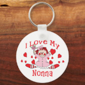 Ik hou van mijn nonna Rag Doll & Hearts Sleutelhanger (Voorkant)