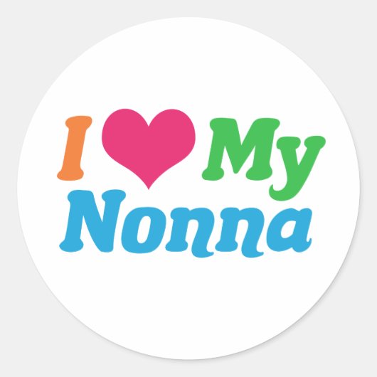 Ik hou van mijn nonna ronde sticker (Voorkant)
