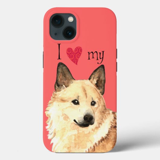 Ik hou van mijn Noors Buhund Case-Mate iPhone Case (Achterkant)