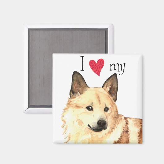 Ik hou van mijn Noors Buhund Magneet (Voorkant / Achterkant)