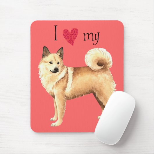 Ik hou van mijn Noors Buhund Muismat (Met muis)