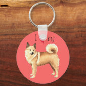 Ik hou van mijn Noors Buhund Sleutelhanger (Voorkant)