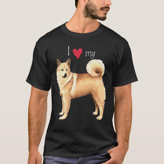Ik hou van mijn Noors Buhund T-shirt (Voorkant)