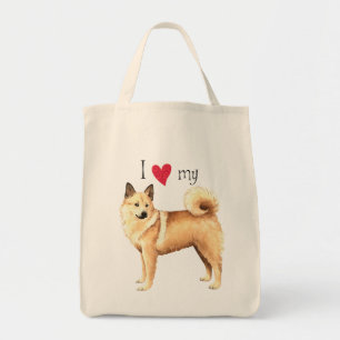 Ik hou van mijn Noors Buhund Tote Bag
