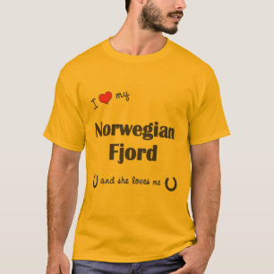 Ik hou van mijn Noorse darm (Vrouw paarden) T-shirt