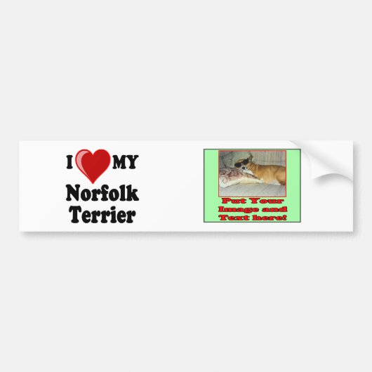 Ik hou van mijn Norfolk Terrier Dog Bumpersticker (Voorkant)