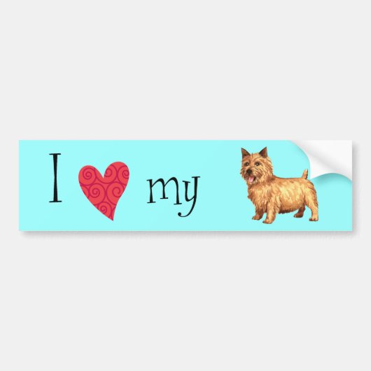 Ik hou van mijn Norwich Terrier Bumpersticker (Voorkant)