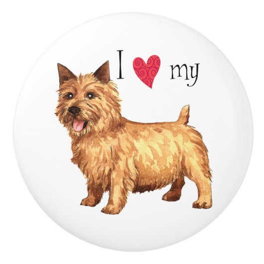 Ik hou van mijn Norwich Terrier Keramische Knop (Voorkant)