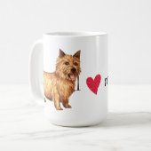 Ik hou van mijn Norwich Terrier Koffiemok (Voorkant links)