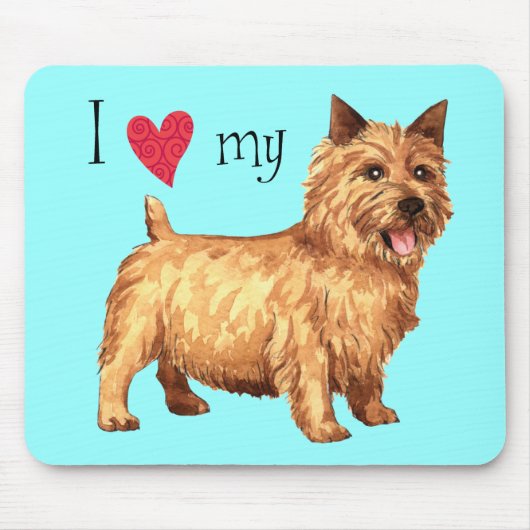 Ik hou van mijn Norwich Terrier Muismat (Voorkant)