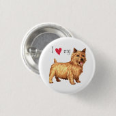Ik hou van mijn Norwich Terrier Ronde Button 3,2 Cm (Voorkant /achterkant)