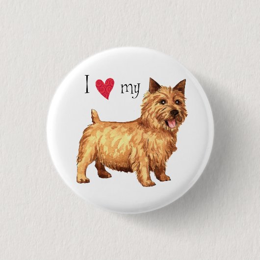Ik hou van mijn Norwich Terrier Ronde Button 3,2 Cm (Voorkant)